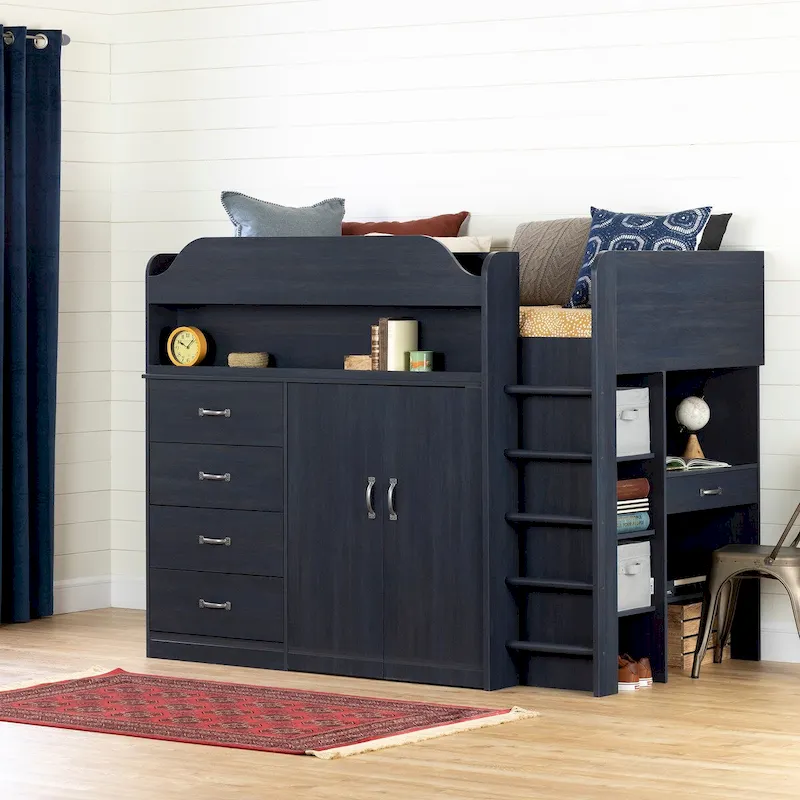 Kids Loft Bed with Built-in Desk, Space-Saving Design for Small Bedrooms