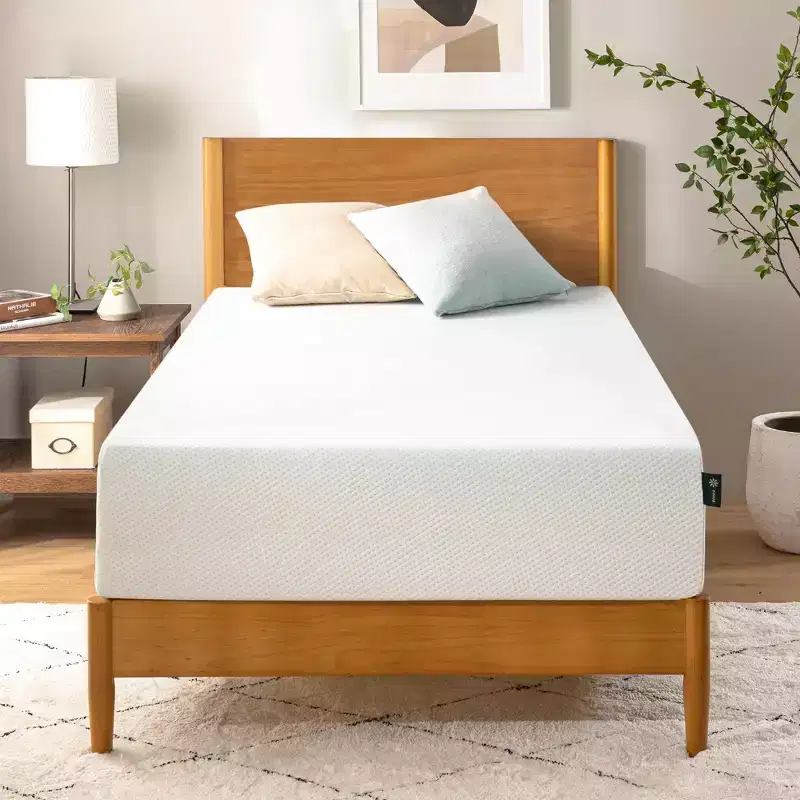 Zinus 10 Inch Twin Green Tea Memory Foam Mattress, Fiberglass Free, Medium Firm Feel, Zoned Pressure Relief, Certified Safe Foams & Fabric