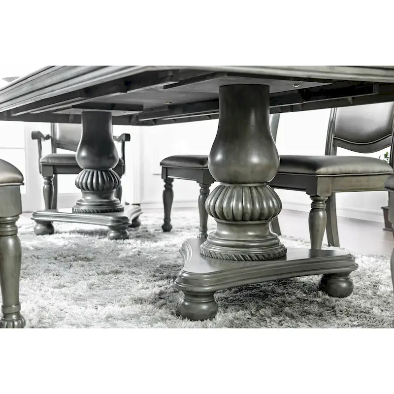 Furniture of America Tima Grey 103-inch Wood Expandable Dining Table