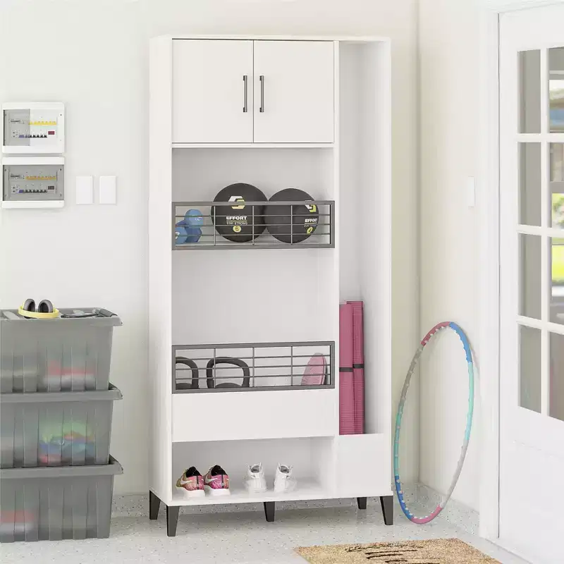 GDFStudio Orion Wood Sports Storage Cabinet for Garage and Home Organization