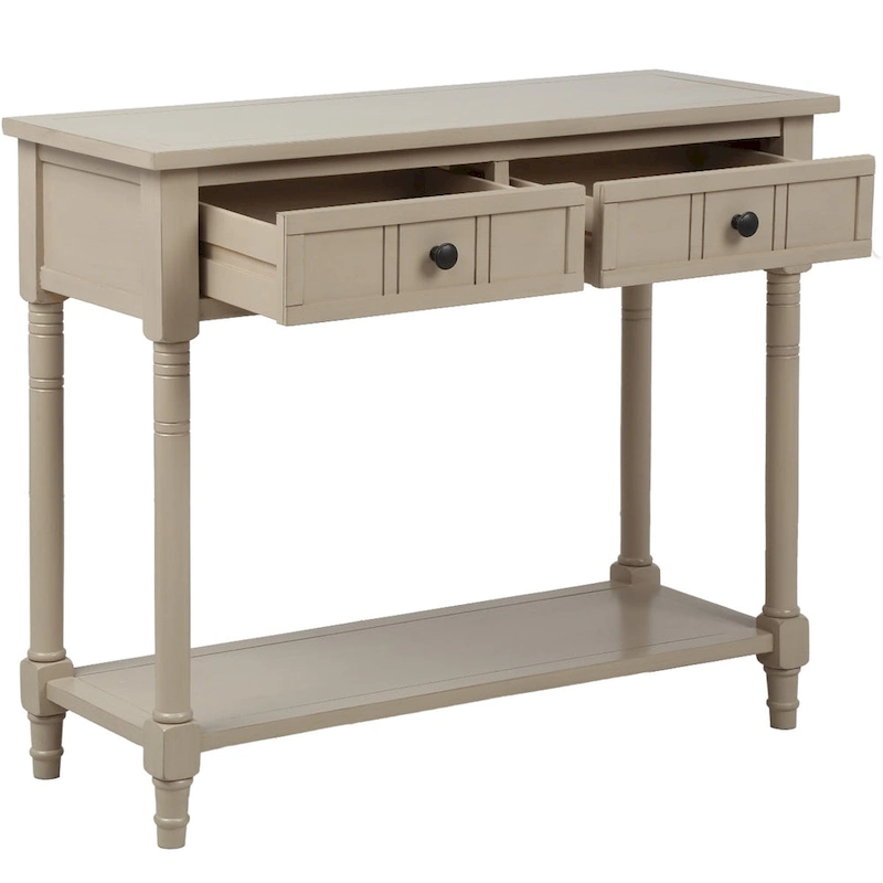 Console Table Traditional Design with Two Drawers and Bottom Shelf