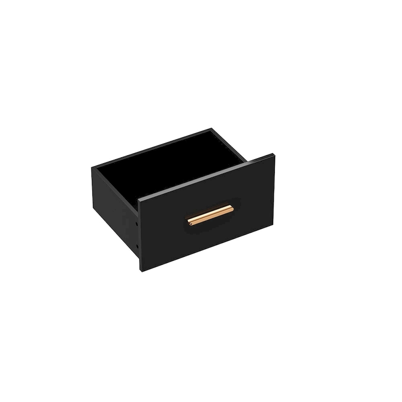 Black Entertainment Center Spacious Luxurious TV Stand Golden Accents - 70.9