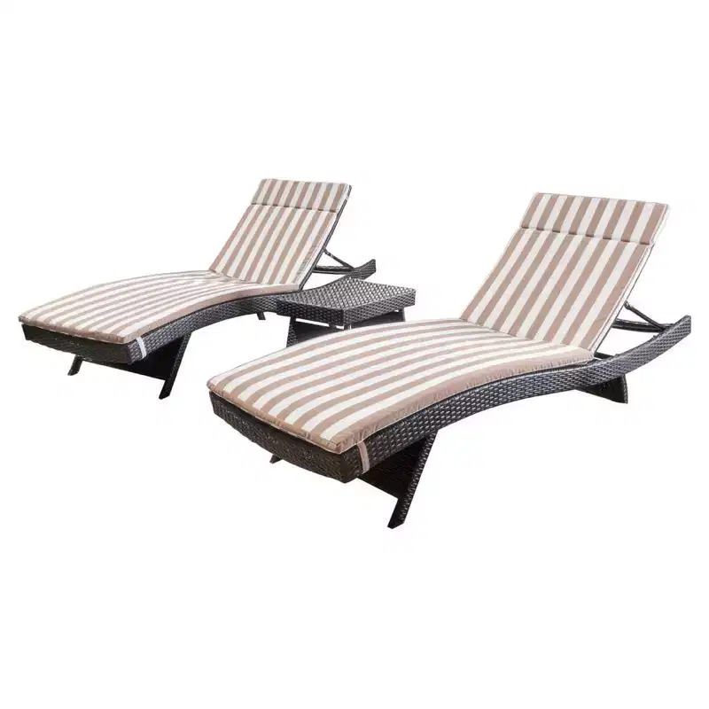 Salem 3pc Brown Wicker Lounge & Coffee Table: No Assembly, Weather-Resistant - Christopher Knight Home
