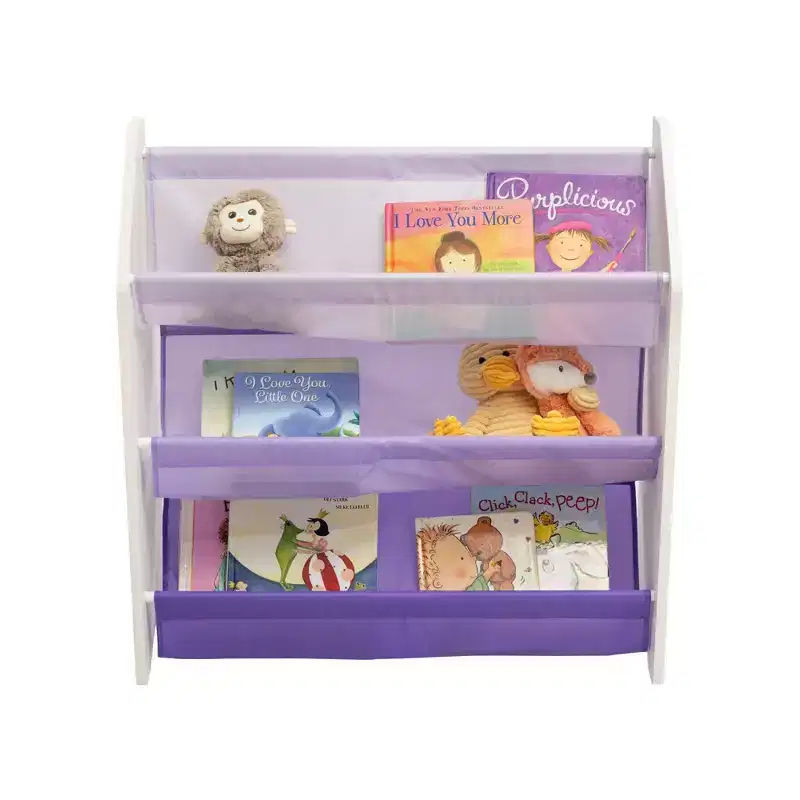 Humble Crew 30"H 3 Tier Kids' Storage Book Rack Purple