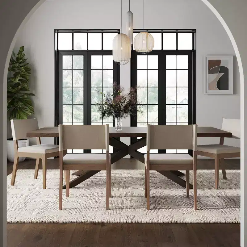 Nathan James Set of 4 Linus Dining Chair Flax