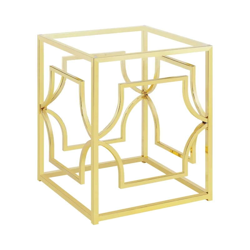 Brass / Chrome Geometric Metal Dining Table Base for 1 Table