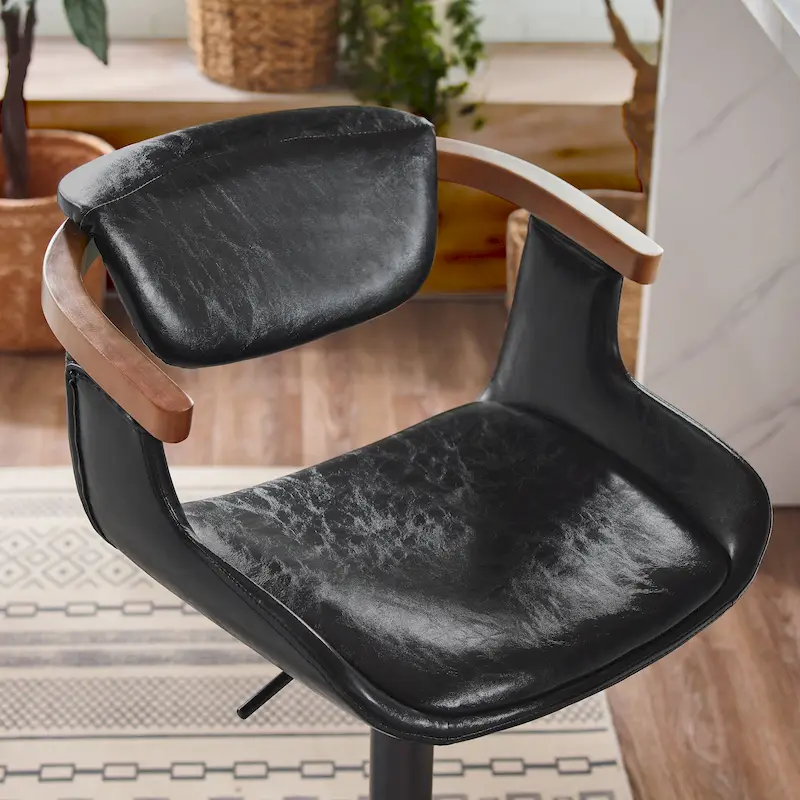 Modern Swivel Dining Chair, Upholstered Seat, 360-Degree Rotation, Mid-Century Style
