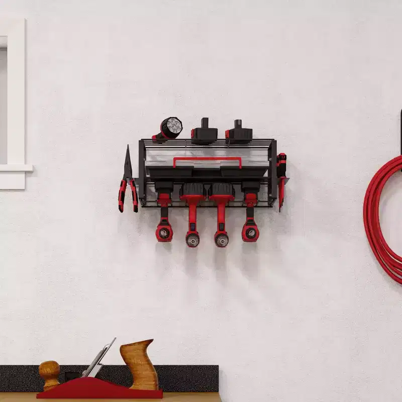 3-Tier Power Tool Organizer Wall Mount Shelving, Steel