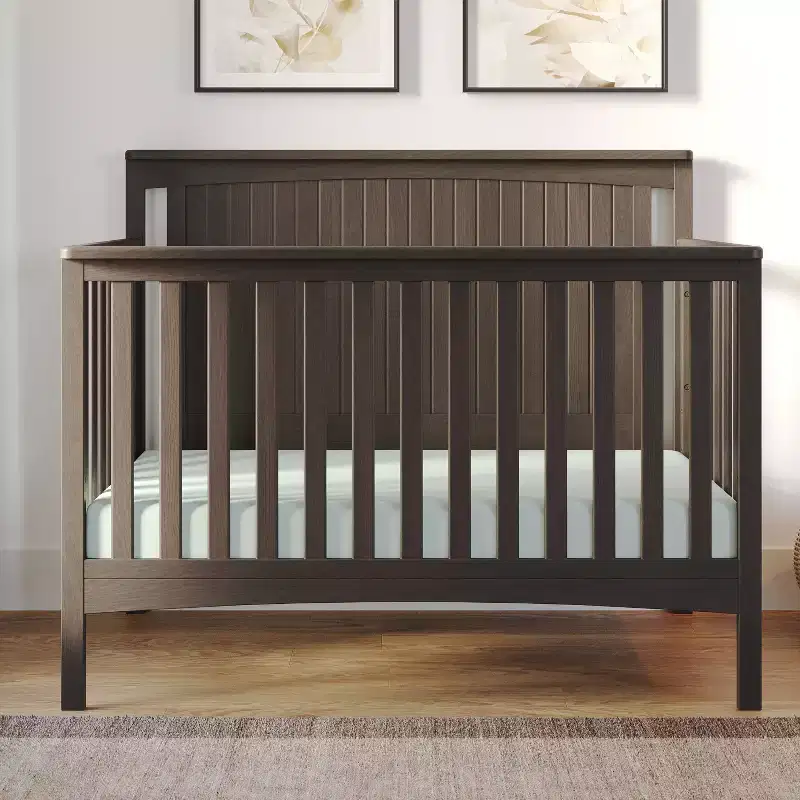 Scout 4-in-1 Convertible Crib, Converts to Day Bed, Toddler Bed and Full Size Bed, 3 Mattress Positions, Baby Safe Finish