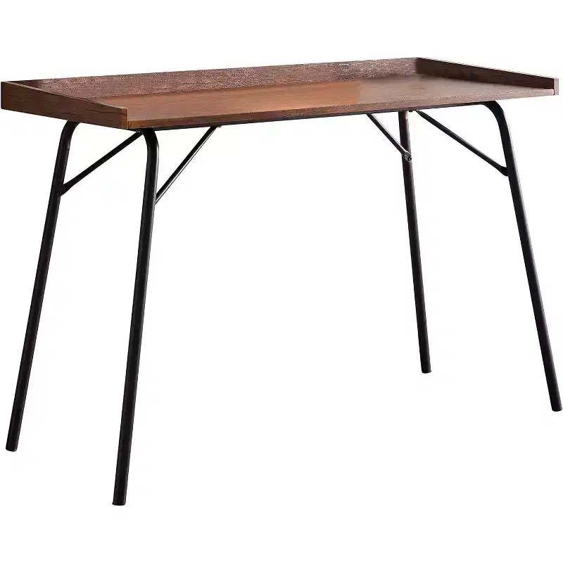 Kings Brand Furniture - Charlier Wood Home Office Computer/Writing Desk, Walnut