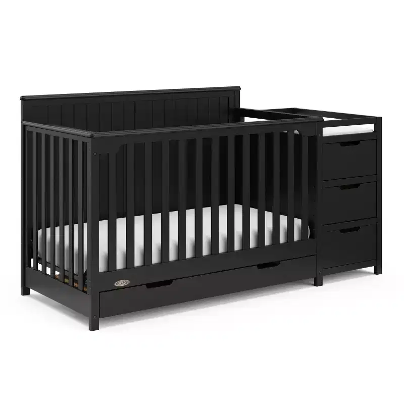 Convertible Crib and Changer with Drawer
