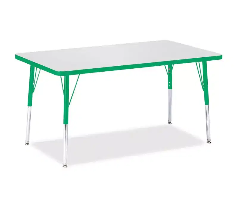 Jonti-Craft Berries Adult Height Color Edge Rectangle Table (30 x 48) in Green