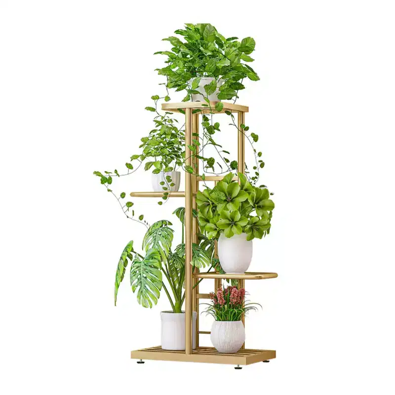 TROPOW Support pour plantes en mtal  4 niveaux - tagre  fleurs pour l'intrieur et l'extrieur - Support pour plantes d'intrieur et balcon