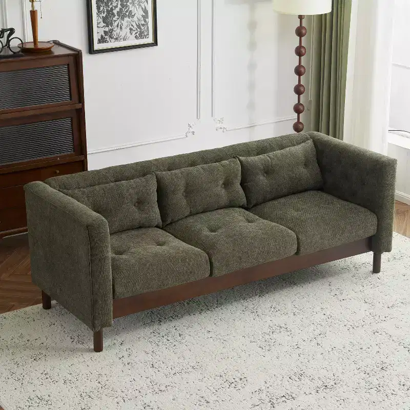 78W Sofa Couch, Modern Upholstered 3-seater Sofa Chair with Tufted Design for Living Room -Christopher Knight Home
