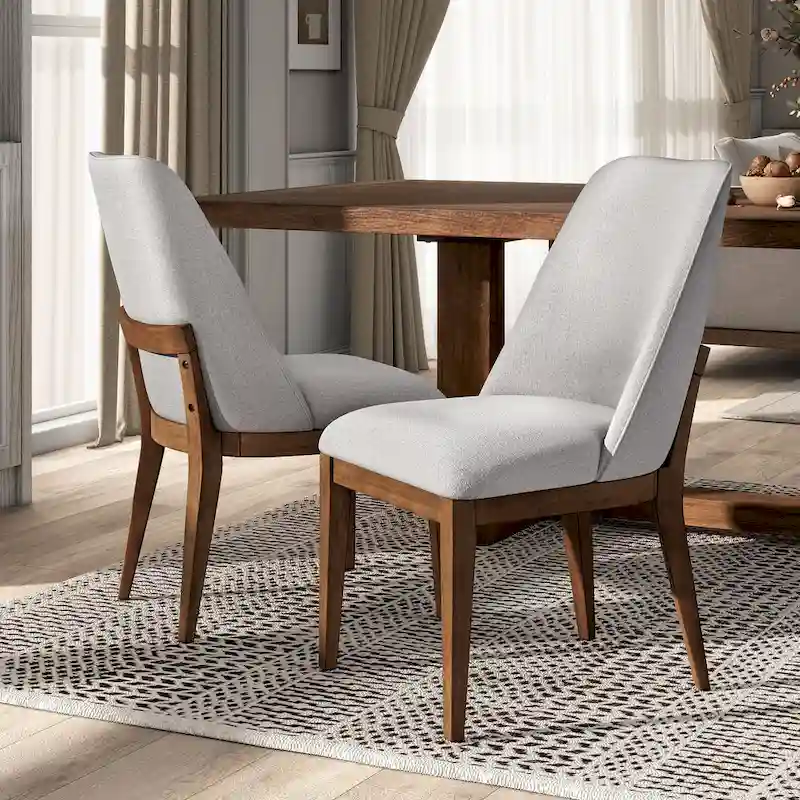 Leopold Rounded Solid Wood Dining Chairs