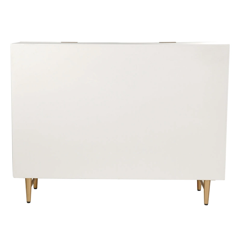 Lexi - Six Drawer Accent Dresser with Gold Handles - Cream and Gold Finish