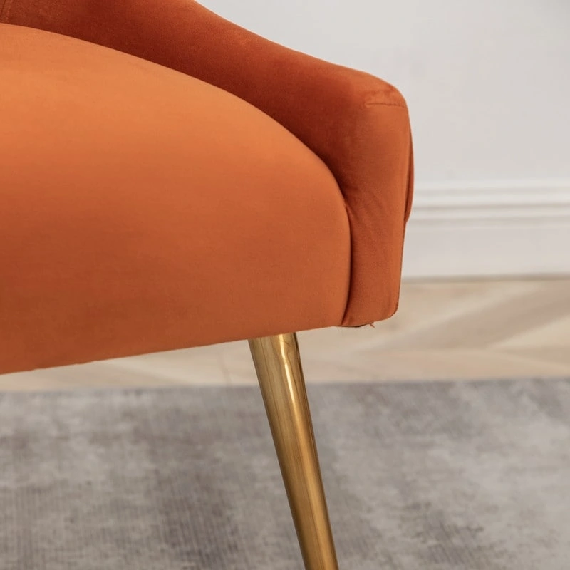 SEYNAR Mid Century Velvet Accent Dining Chair Set of 2 with Rear Handle