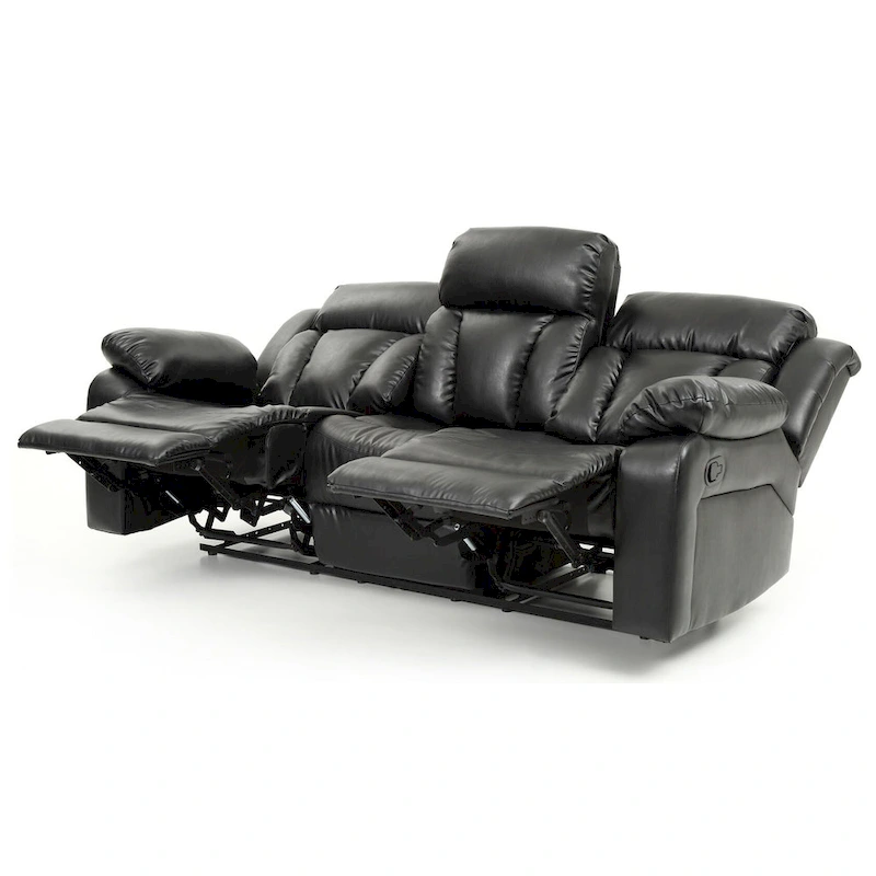 Daria 85 in. W Flared Arm Faux Leather Straight Reclining Sofa - 37L x 85W x 41H