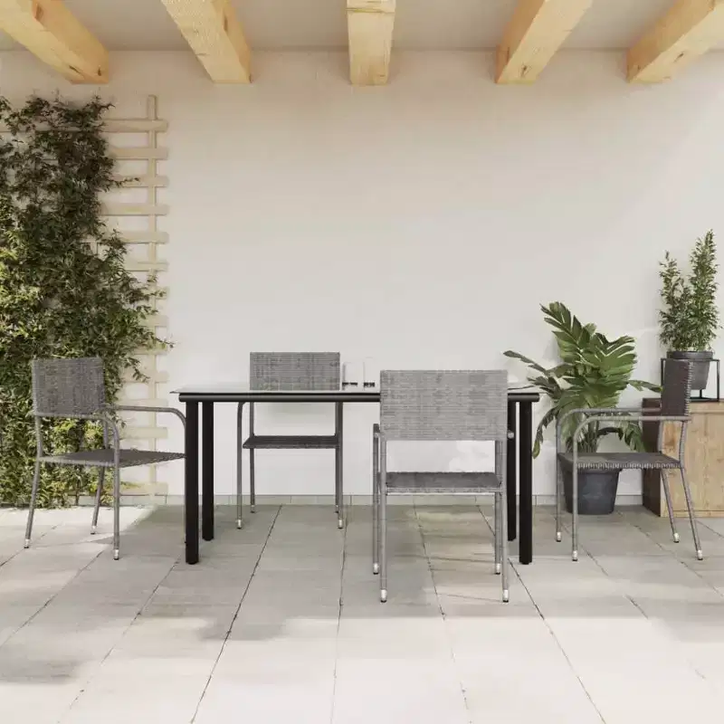 vidaXL Garden Dining Set - Gray 63 Table Length 4 Items