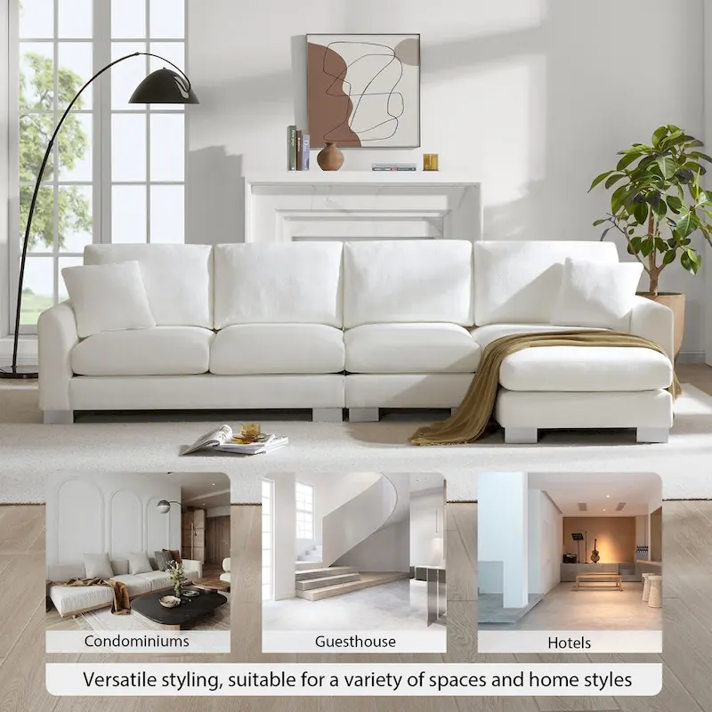 Rosita Modern L-shaped Sectional Sofa with Chaise Lounge by GDFStudio