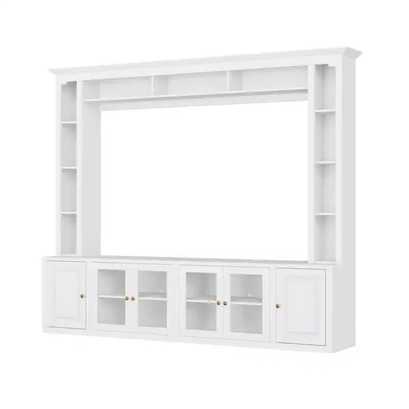 GDFStudio Esther Modern Entertainment Center Wall Unit with Bookshelves and Adjustable Shelves