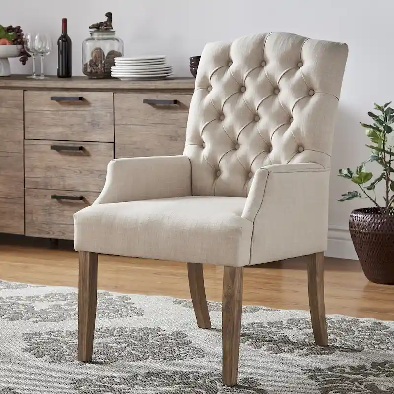 Benchwright Premium Tufted Dining Arm Chair by iNSPIRE Q Artisan