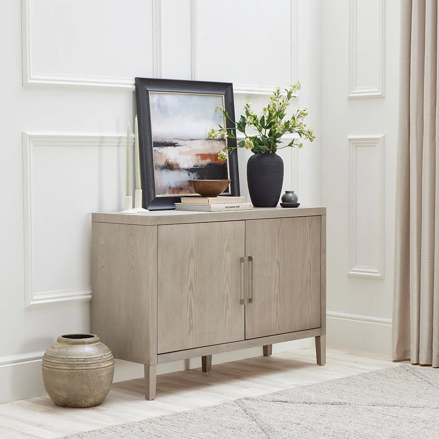 Scandi Ash Wood Sideboard with Minimalist Design for Living Room