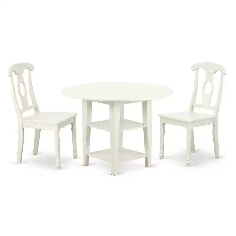 Southwestern Round Dining Set 3Pc Table w/ 2 Chairs - 20/42 Inch Extendable Table