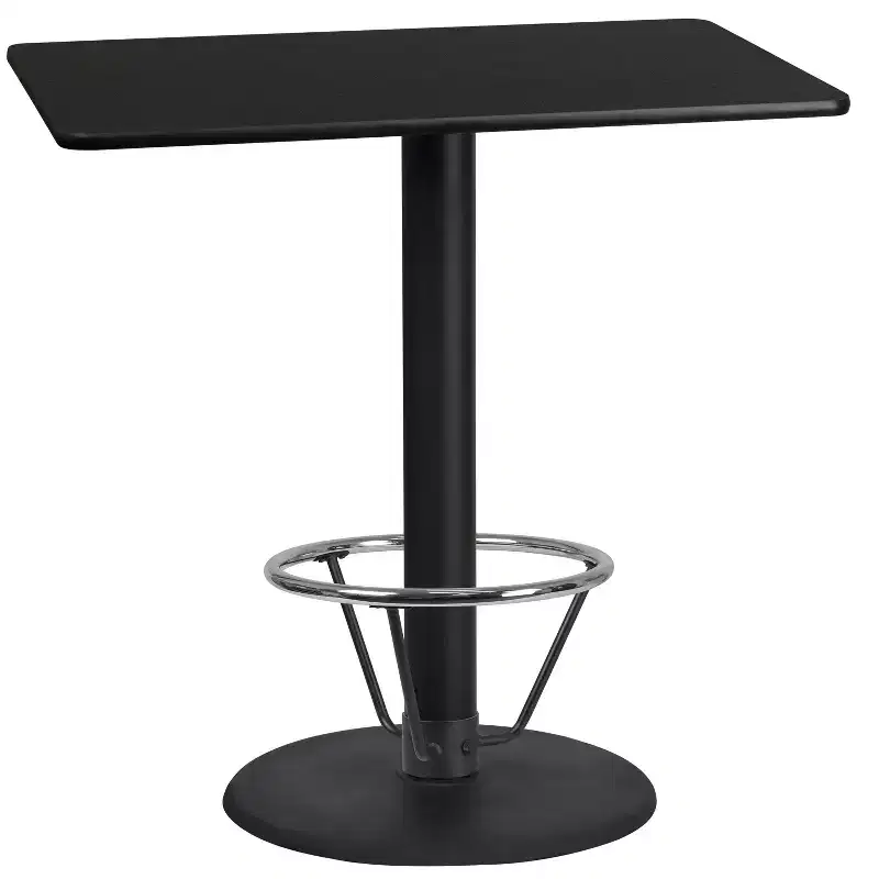 Emma and Oliver 24x42 Rectangular Laminate Bar Table with 24RD Foot Ring Base