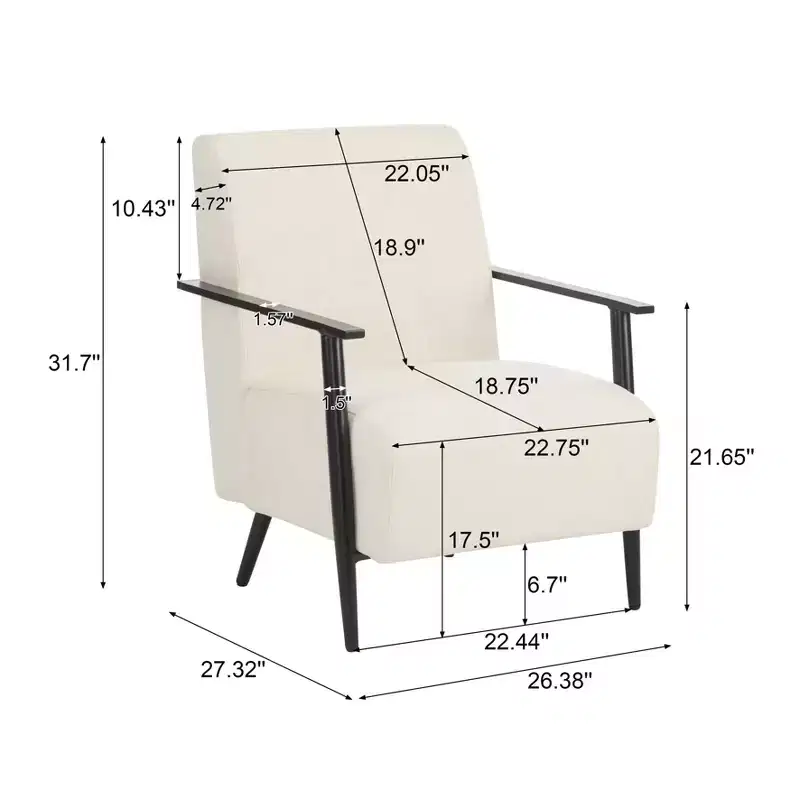 Modern Upholstered Iron Club Chair