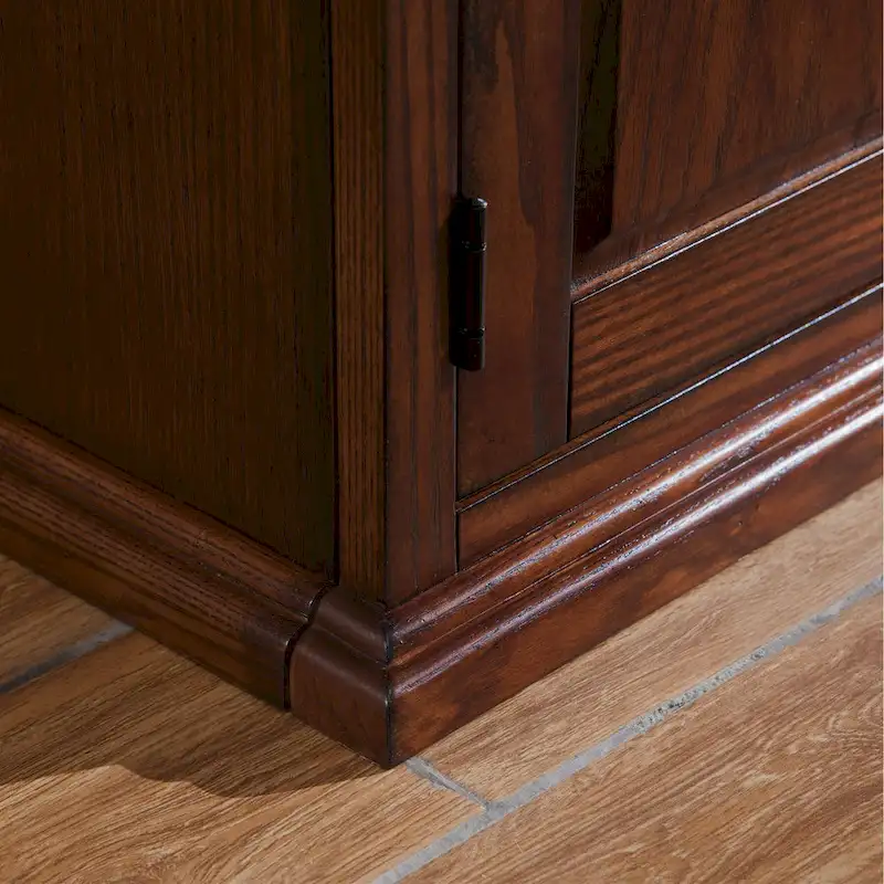 Leick Home 80360 Burnished Oak Leaded Glass TV Stand