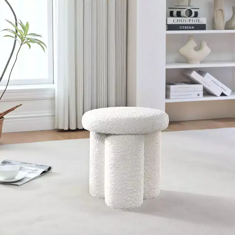 GDFStudio Myrna 15.9H Mushroom-shaped Boucle Upholstery Ottoman
