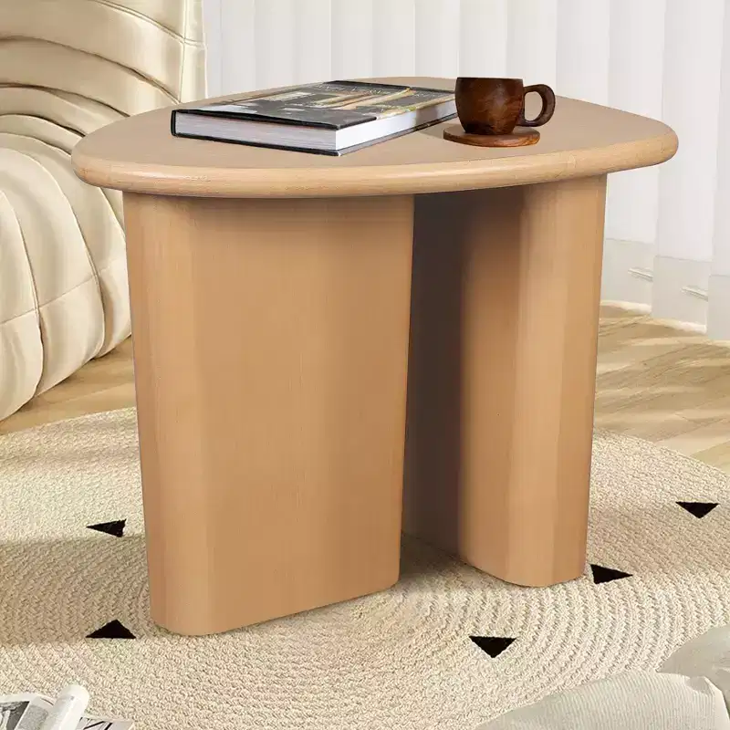 Wooden End Table, Tapered Tabletop Small Side Table, Simple Coffee Tea Table for Living Room, Bedroom, Sofa, Household Accent Table