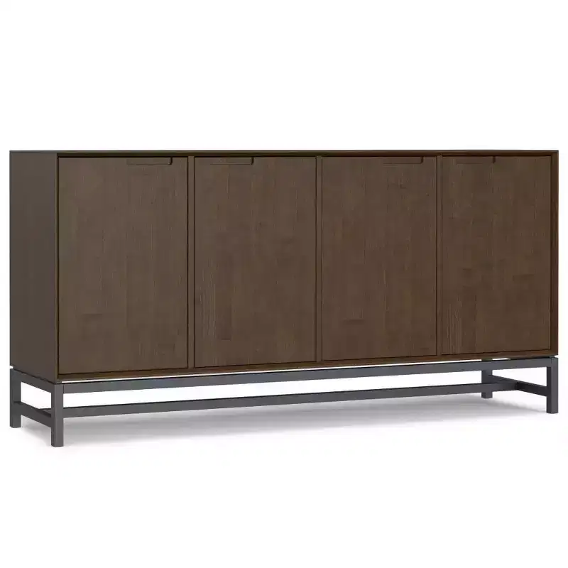Devlin 4 Door Sideboard Buffet Walnut Brown
