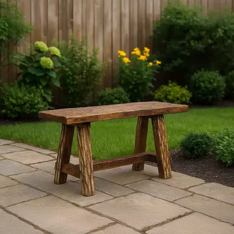 Royal Hampton Wooden Garden Patio Bench With Retro Etching