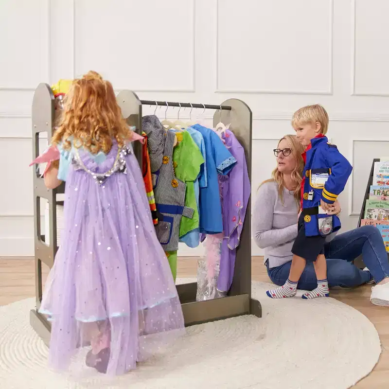 Dress-Up Center with Mirror Costume Organizer, Montessori Furniture
