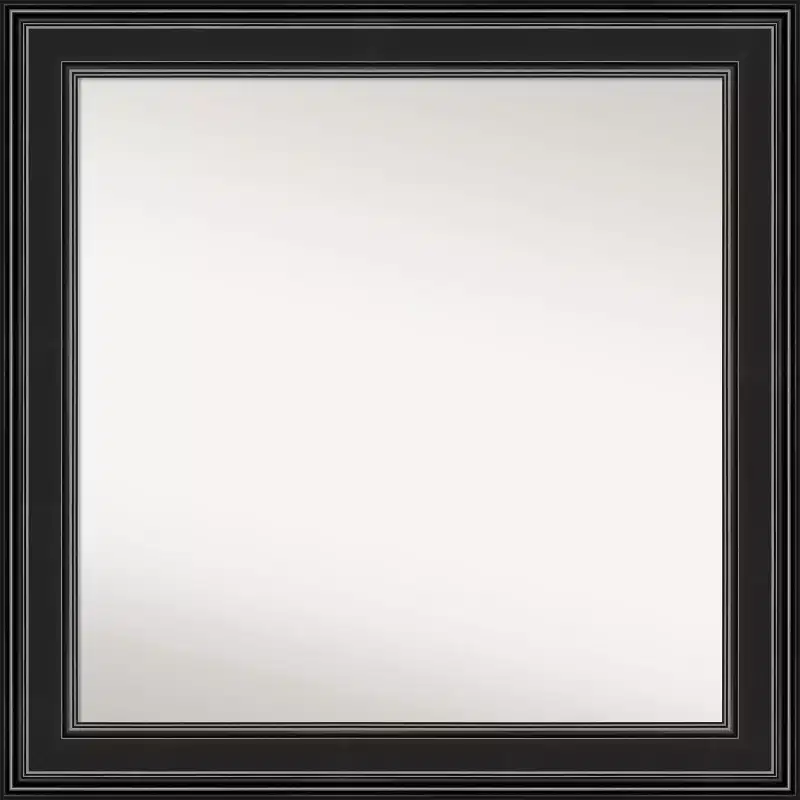 32" x 32" Non-Beveled Black Bathroom Wall Mirror