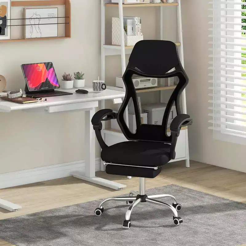 Ergonomic Mesh Office Chair with Footrest Height-Adjustable & Tilting Backrest