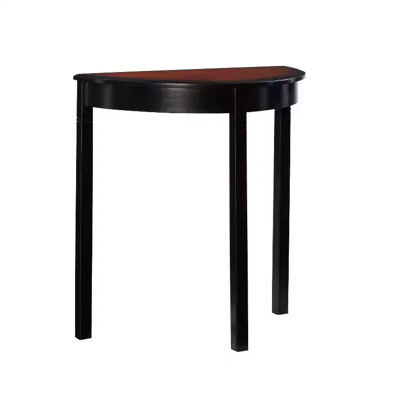 Black Cherry & Black Half-Moon Console Table, Single