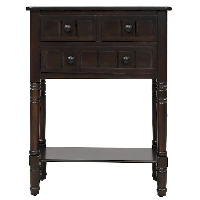 3-Drawer Console Table with Bottom Shelf