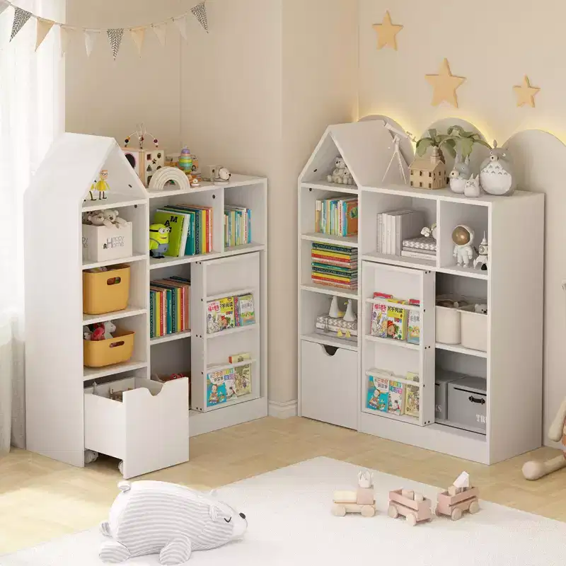 Kids Storage Organizer, Toy and Book Organizer with 8 Cubbies & Pull-Out Drawers - Ideal for Playrooms, Bedrooms