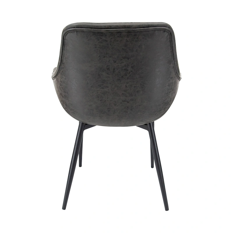 Markley Leather Dining Chair with Iron Legs Set of 4 Modern Accent Armchair