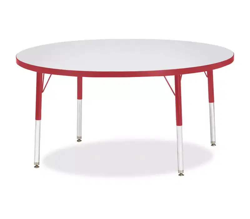Jonti-Craft Berries Elementary Height Color Edge Round Table 48 x 48 in Red