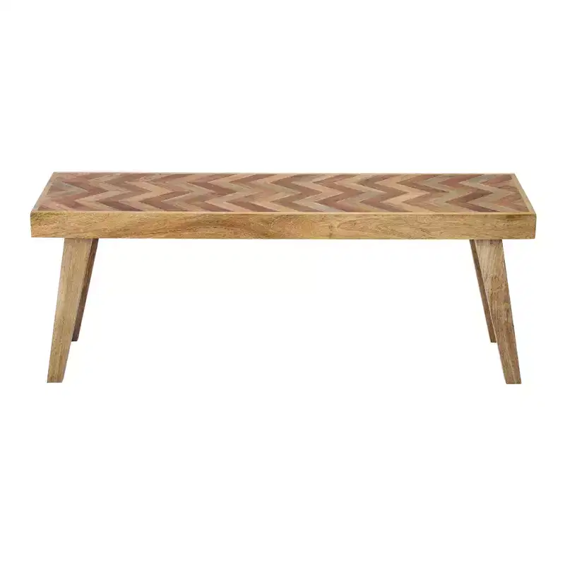 Boho Handcrafted Mango Wood Dining Bench