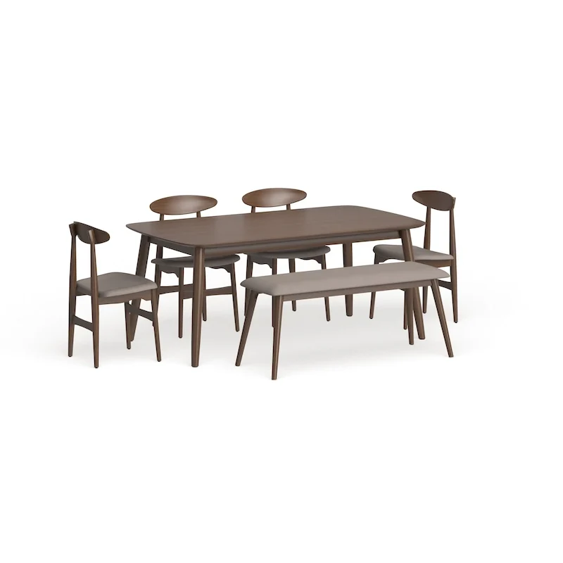 Oak Rectangular Dining Set, Seats 6