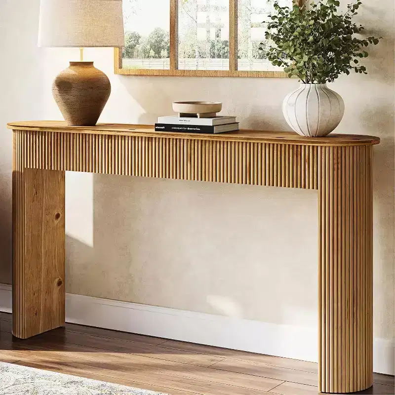Lantine Solid Wood Console Table, 63 Long Entryway Table, Sofa Table Behind Couch for Living Room, Hallway, Entrance