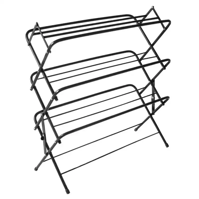 Zenree 4-Tier Foldable Metal Shoe Rack Shelf, Matte Black