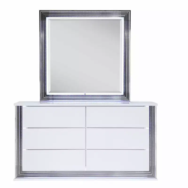 HomeStock 19.92 in.H MDF Horizontal Dressers with 3 - Drawers in White Finish