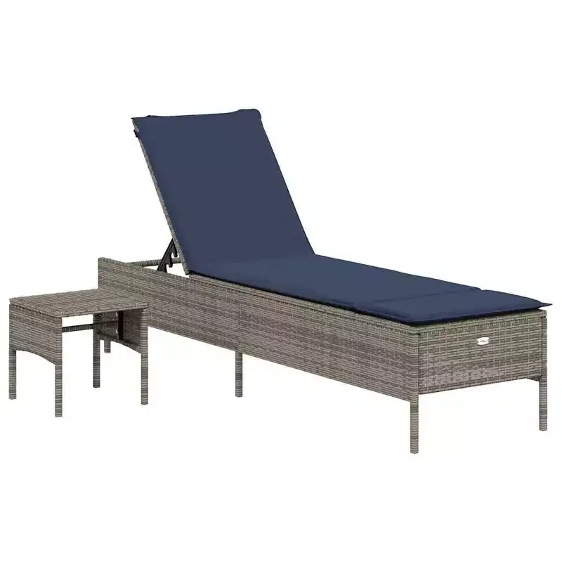 vidaXL Patio Sun Lounger Set PE rattan Extra Long Removable Covers