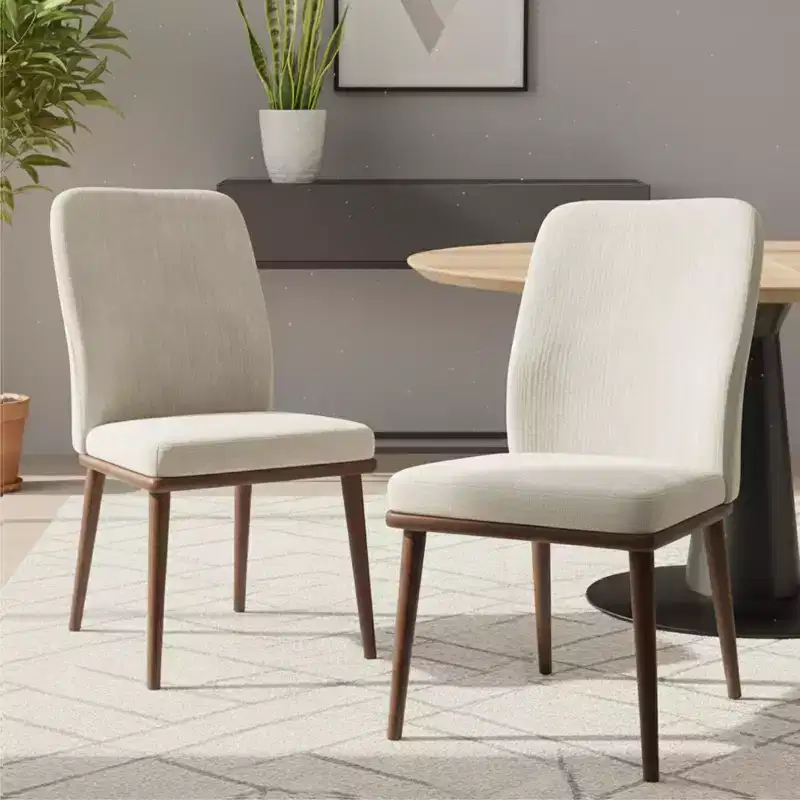 Medieval Style Dining Chairs, Upholstered Seat with Padded Cushion, Wooden Frame & Legs, Easy Assembly Accent Chairs for Dining Room